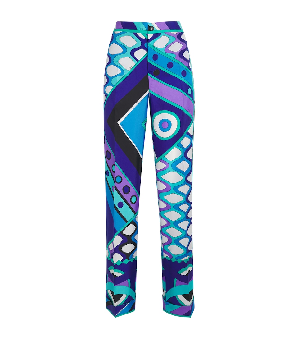 PUCCI Womens Silk Vivara Wide-Leg Trousers
