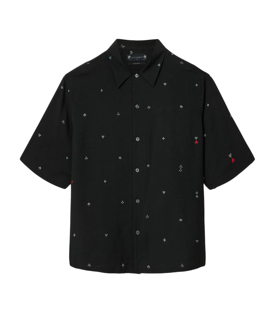 AllSaints Mens Short-Sleeve Cardsuit Shirt Black