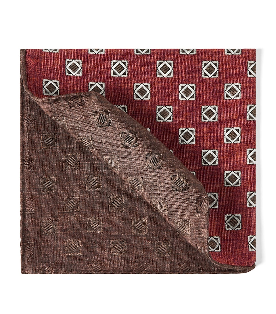 Brunello Cucinelli Silk Geometric Square Scarf