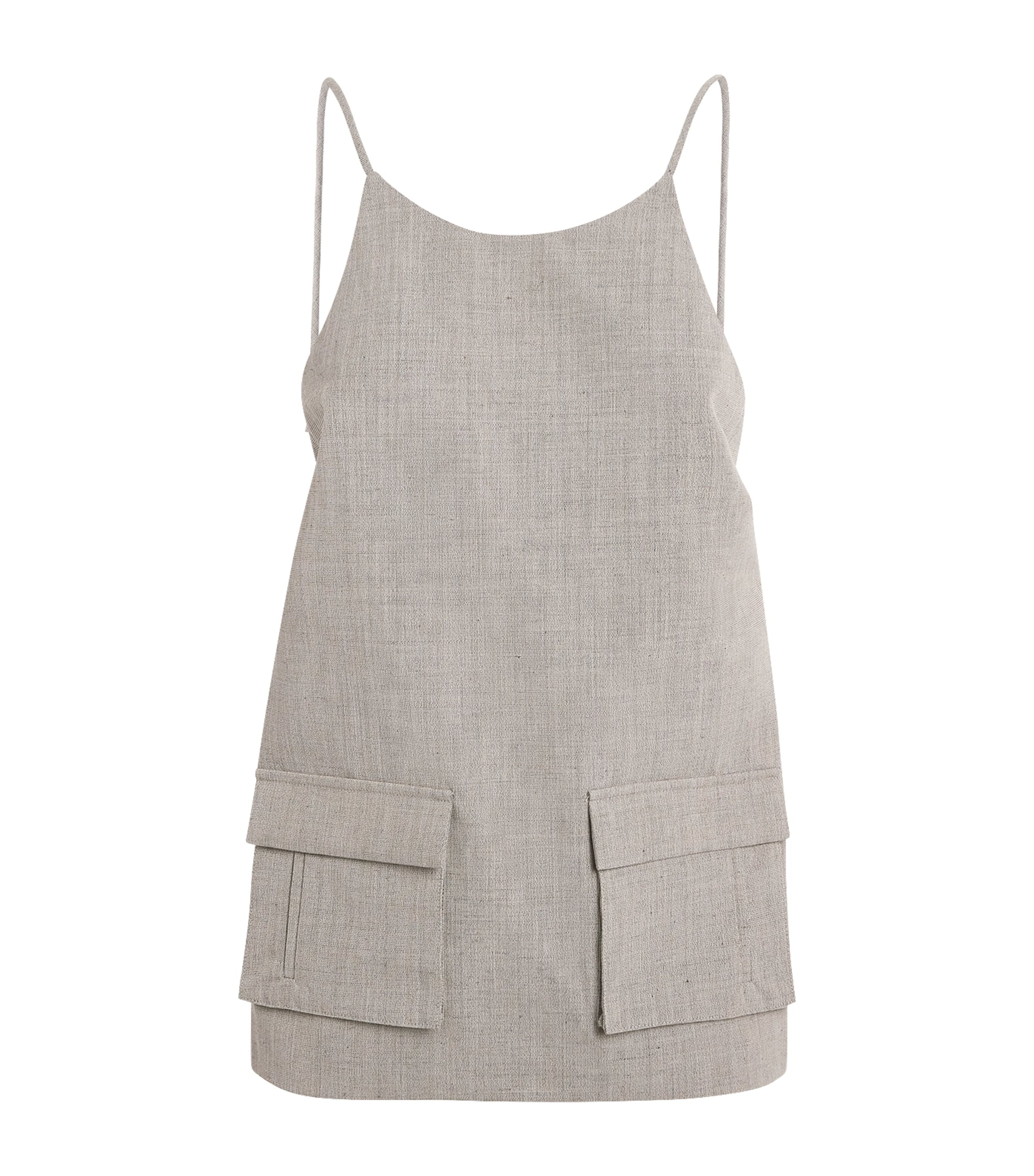 St. Agni Womens Backless Utility Sleeveless Top Pebble Melange