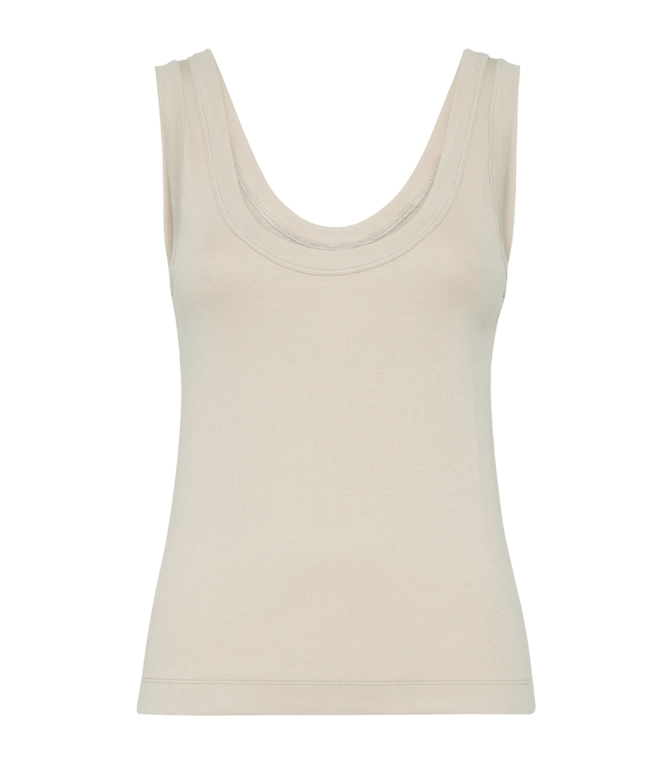 Stretch-Cotton Ribbed Tank Top