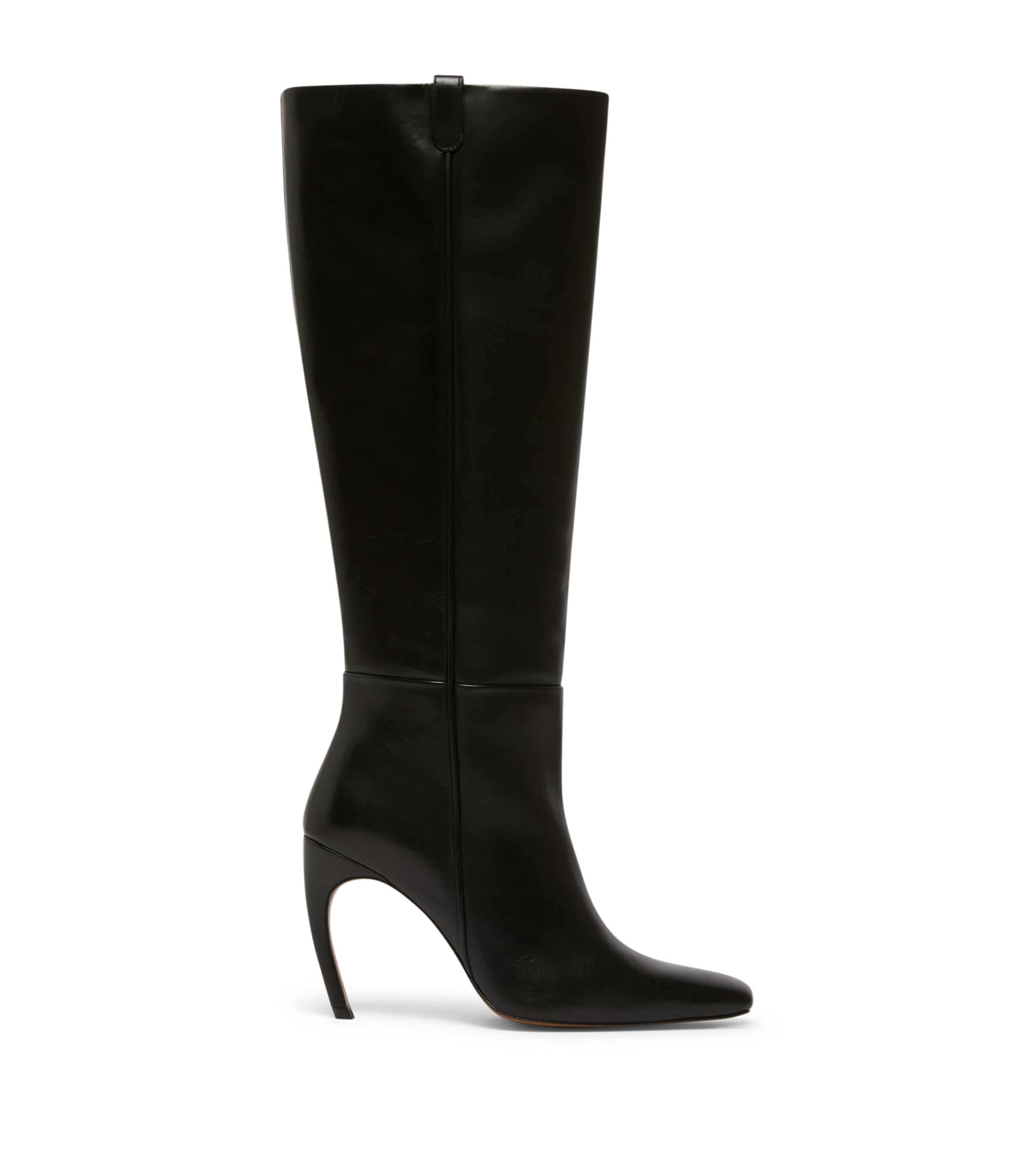 Marella x Cora Corré Leather Knee-High Boots Black