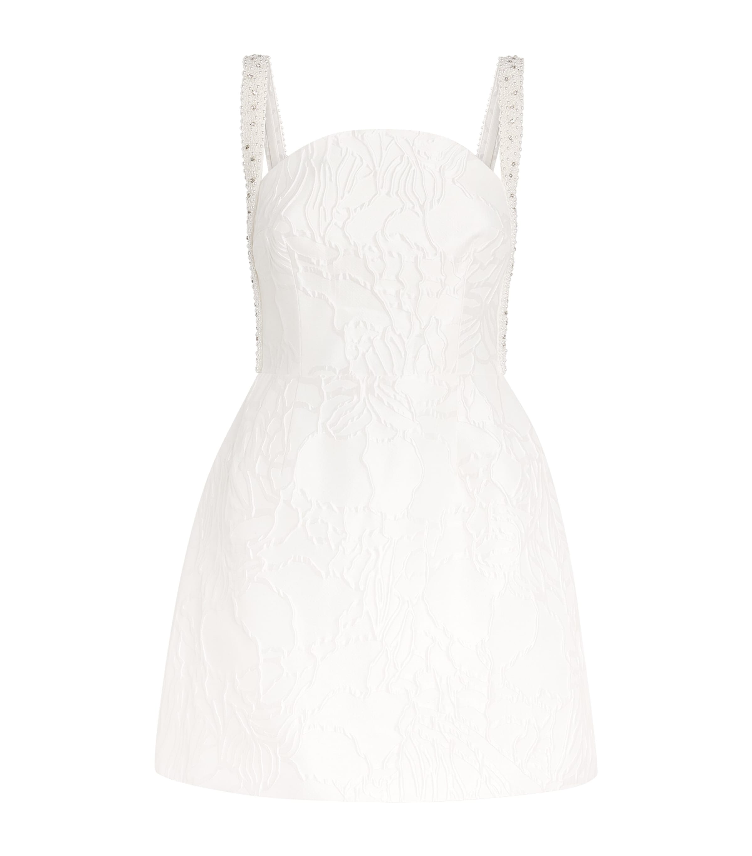Rebecca Vallance Womens Jacquard Winslet Mini Dress Ivory