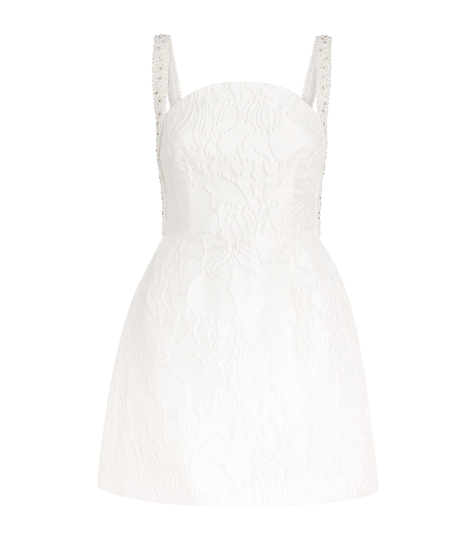 Rebecca Vallance Womens Jacquard Winslet Mini Dress Ivory