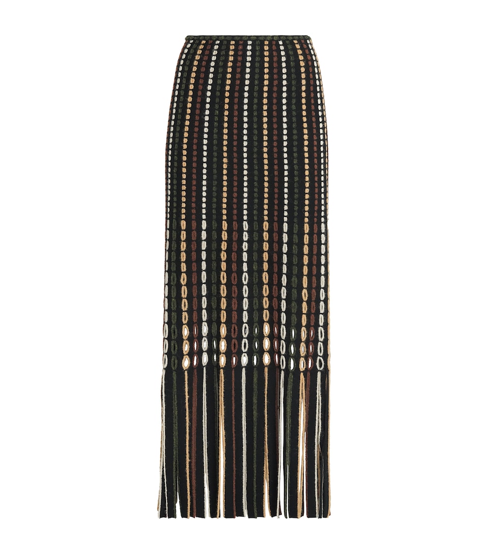 Ulla Johnson Womens Merino Wool-Blend Inez Midi Skirt Noctis