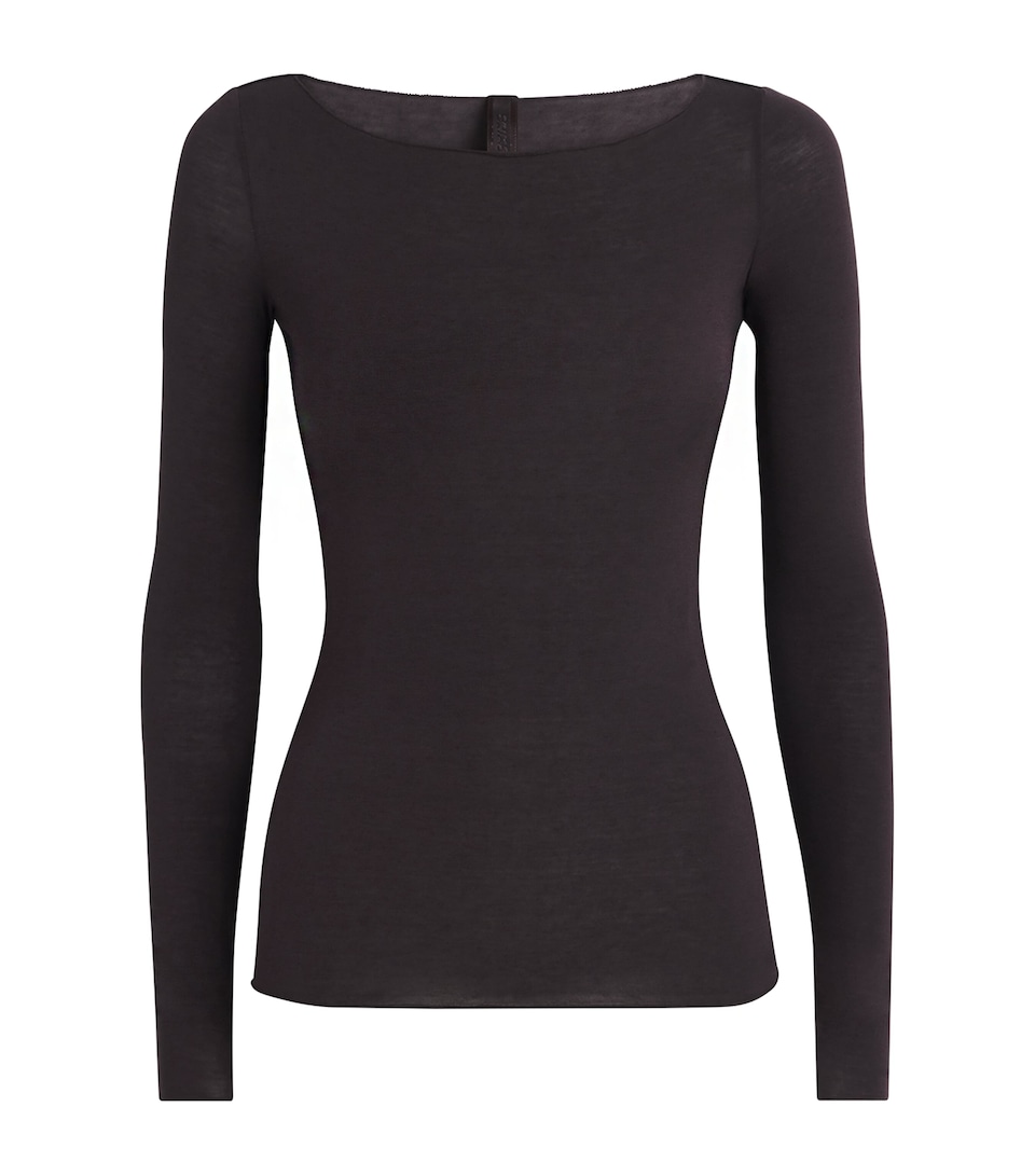 Sheer Modal Boat-Neck T-Shirt