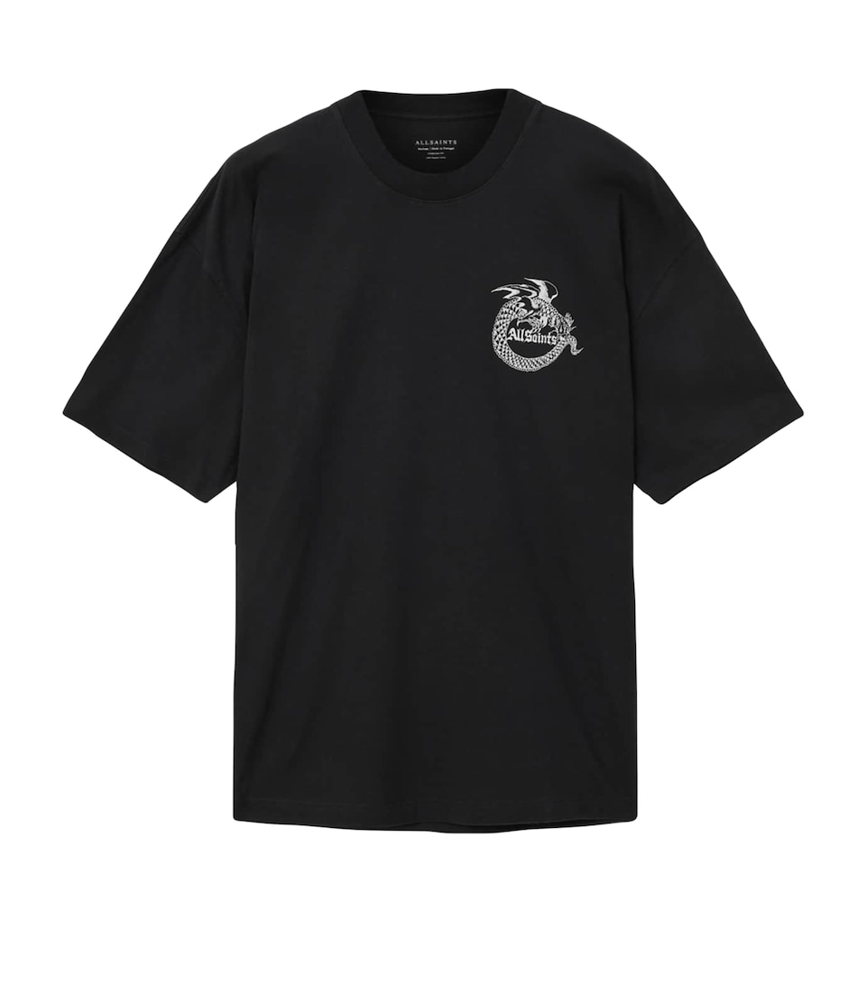 AllSaints Mens Organic Cotton Terra T-Shirt Jet Black