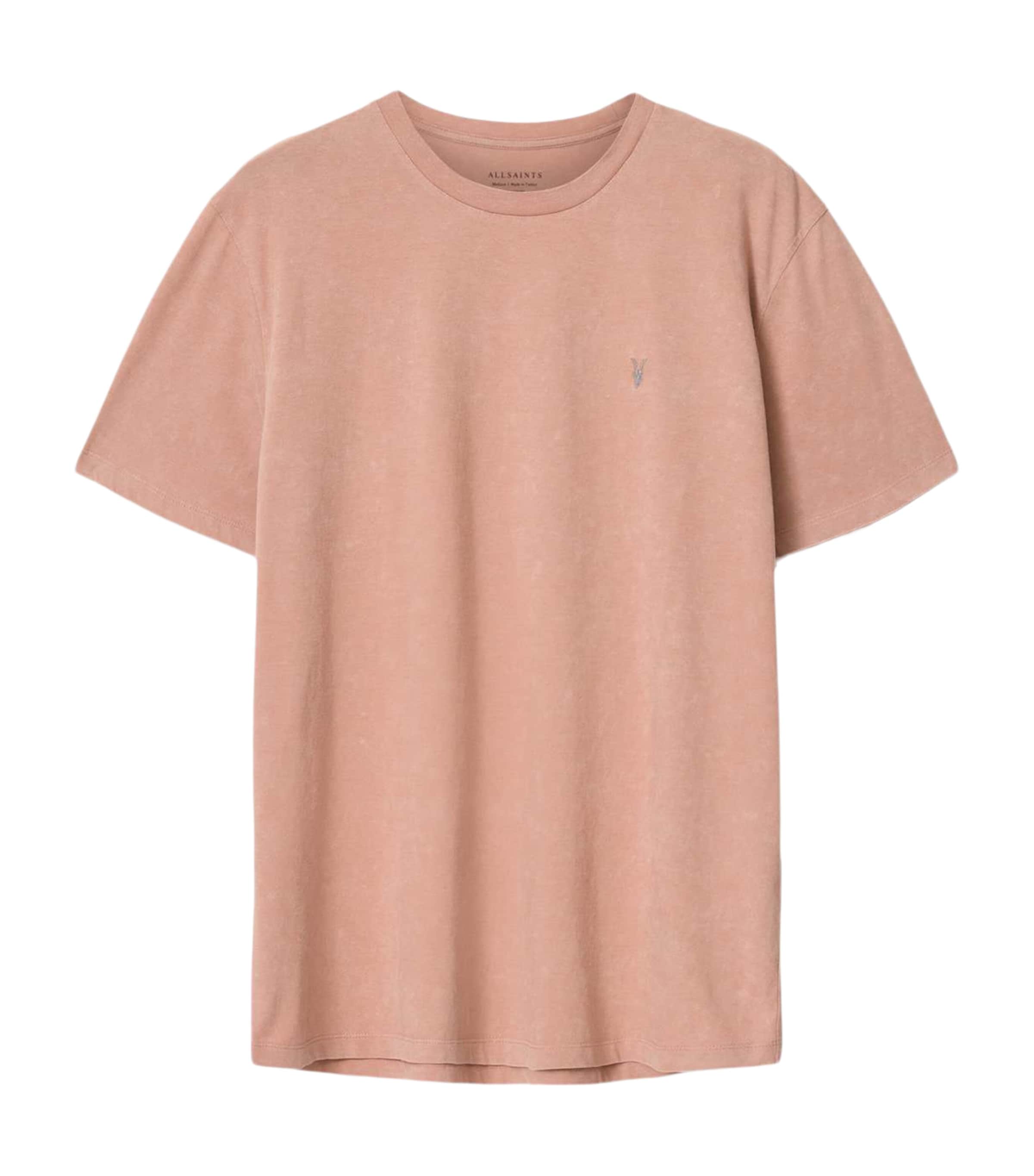 AllSaints Mens Organic Cotton Saka T-Shirt Sunbaked Pink