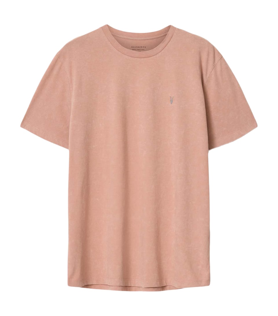 AllSaints Mens Organic Cotton Saka T-Shirt Sunbaked Pink