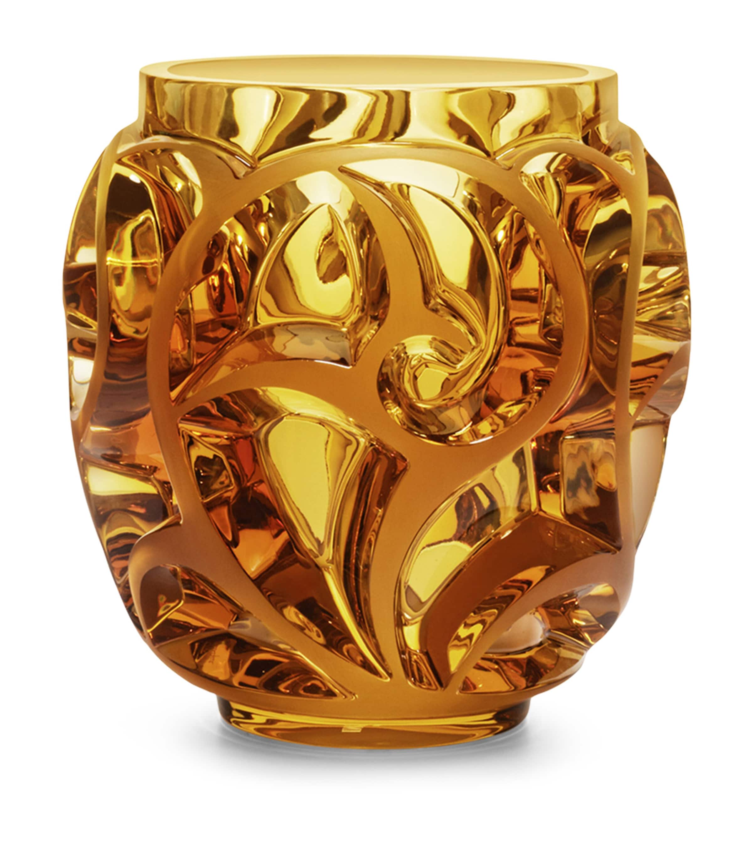 Lalique Tourbillons Vase (21cm) Ambre