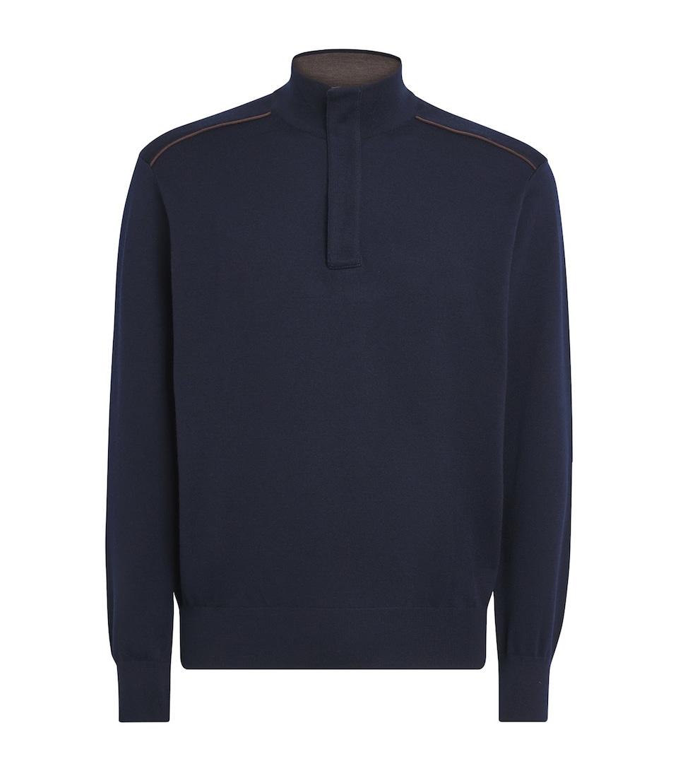 Paul & Shark Mens Virgin Wool High-Neck Sweater Blue