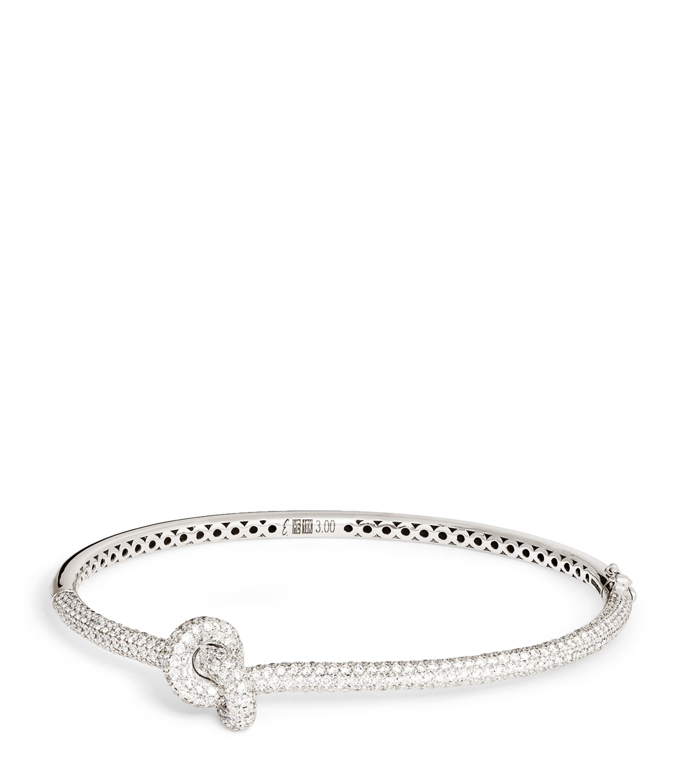White Gold and Diamond The Legacy Knot Bangle