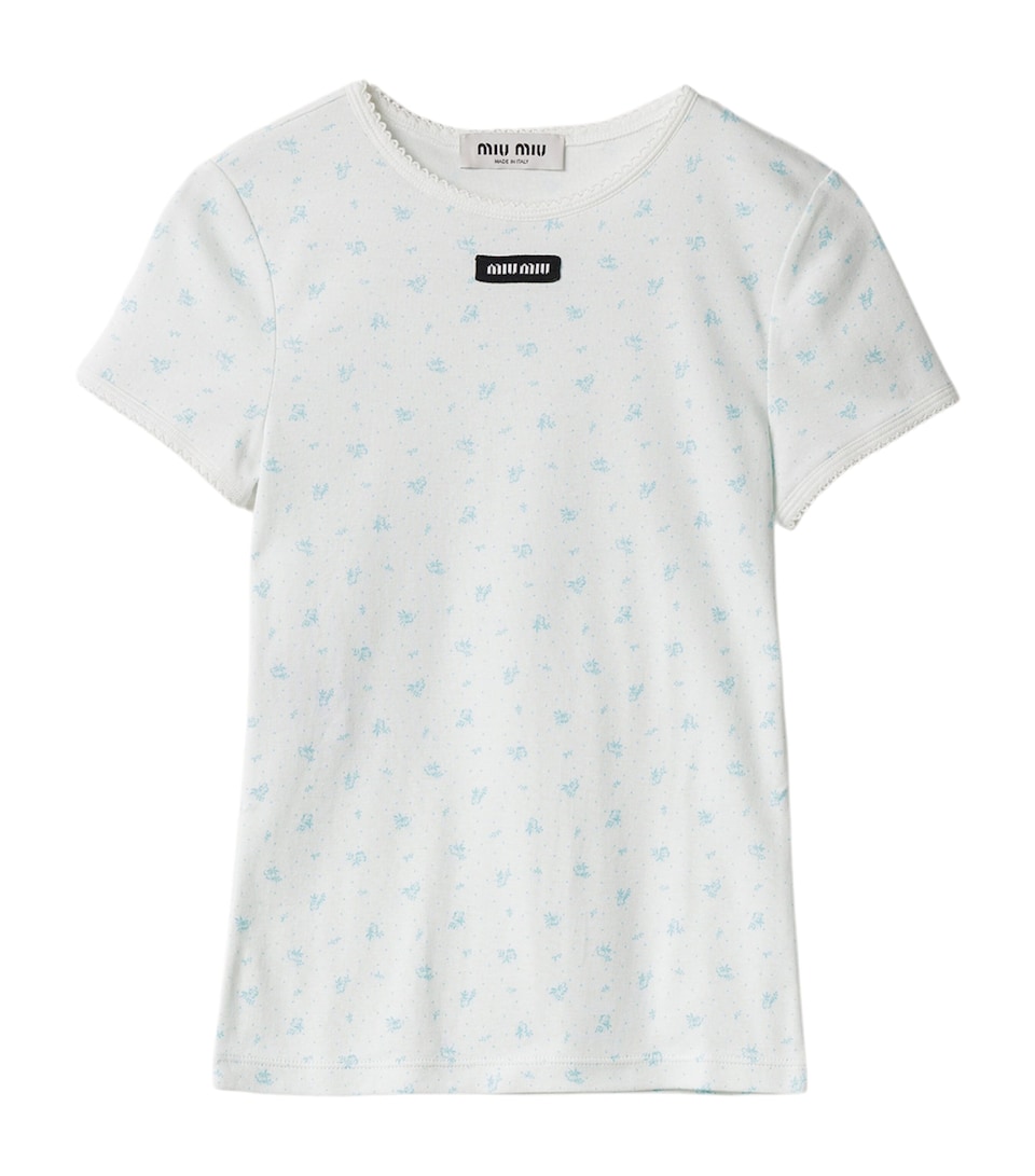 Cotton Floral Logo T-Shirt