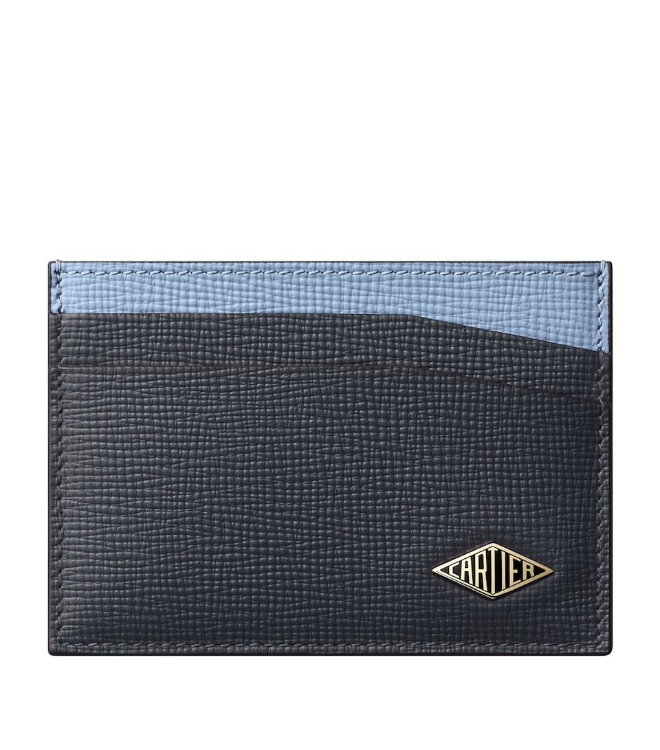 Cartier Leather Losange Two-Tone Bifold Card Holder Grey & Blue