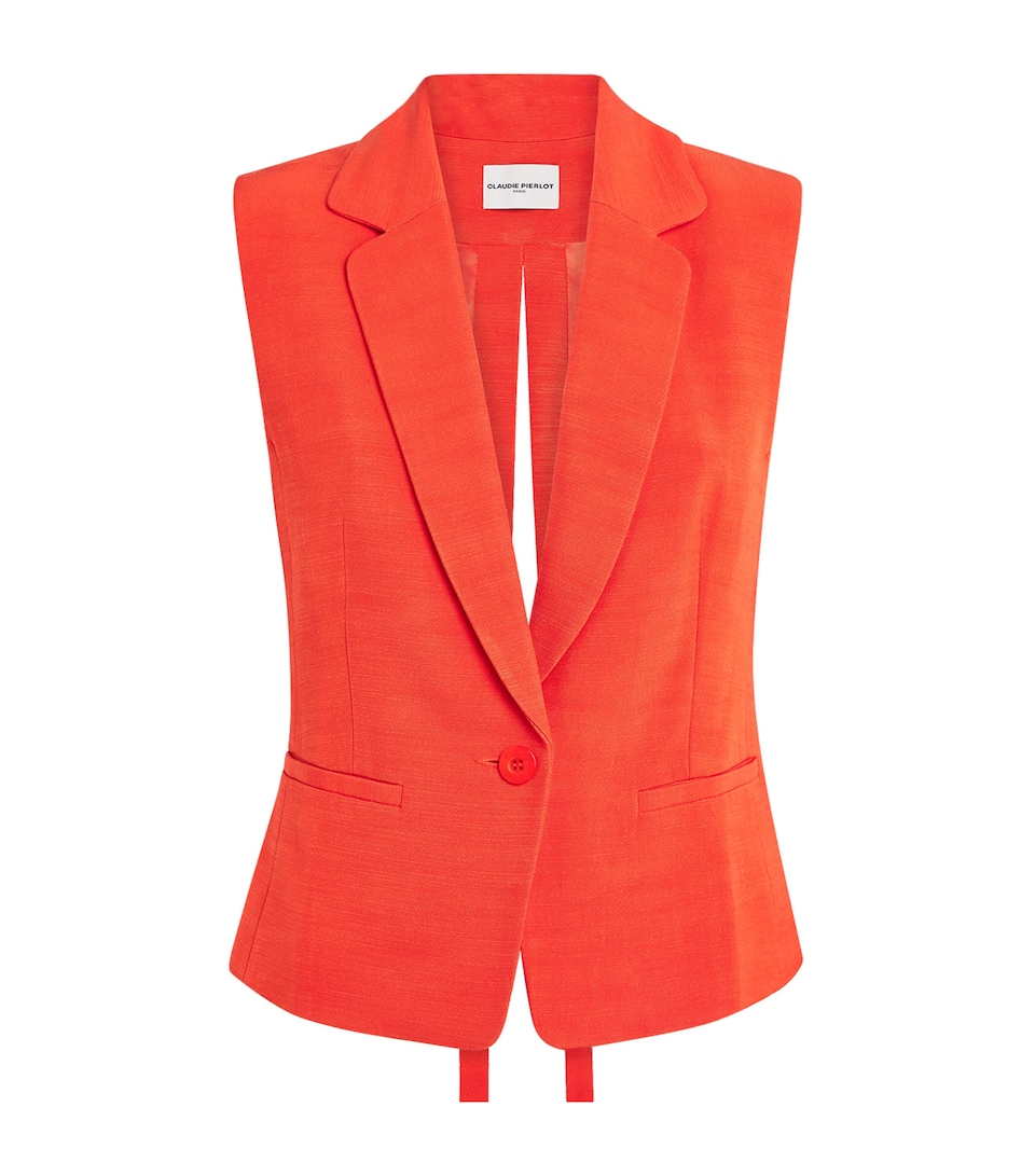 Claudie Pierlot Womens Sleeveless Blazer Tangerine