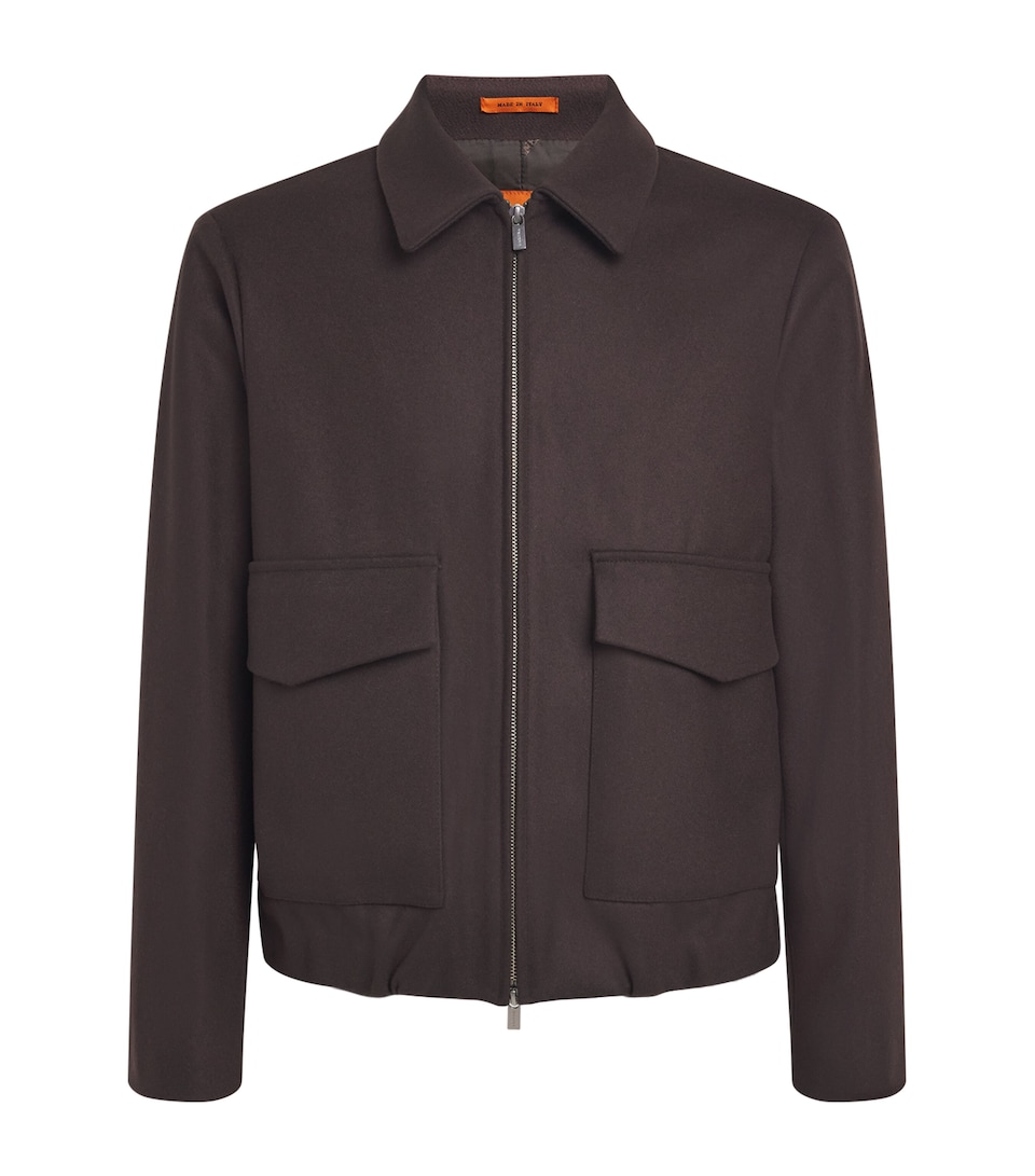 Barena Mens Wool-Blend Tailored Bomber Jacket Bruno
