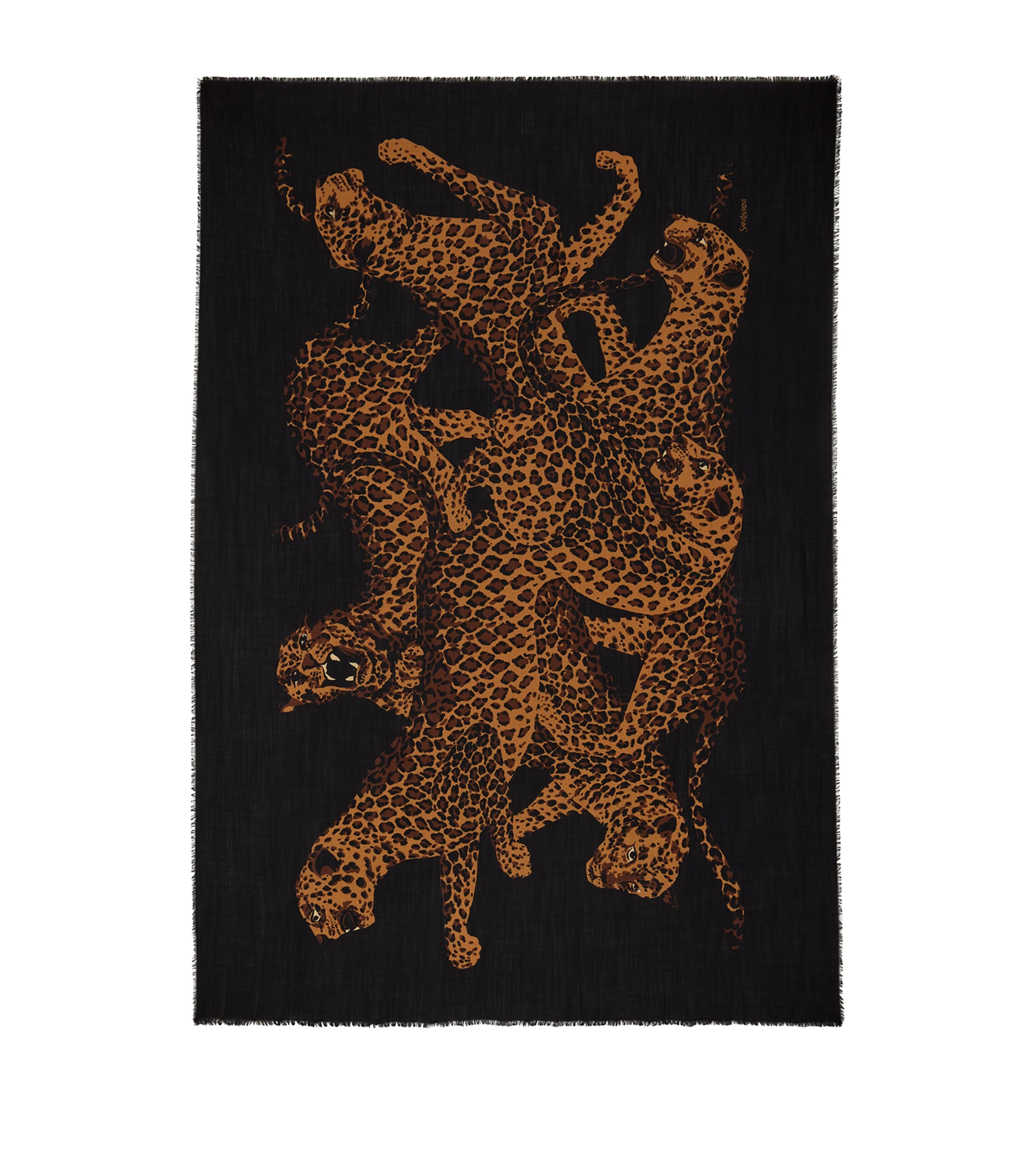 Saint Laurent Wool Leopard Scarf
