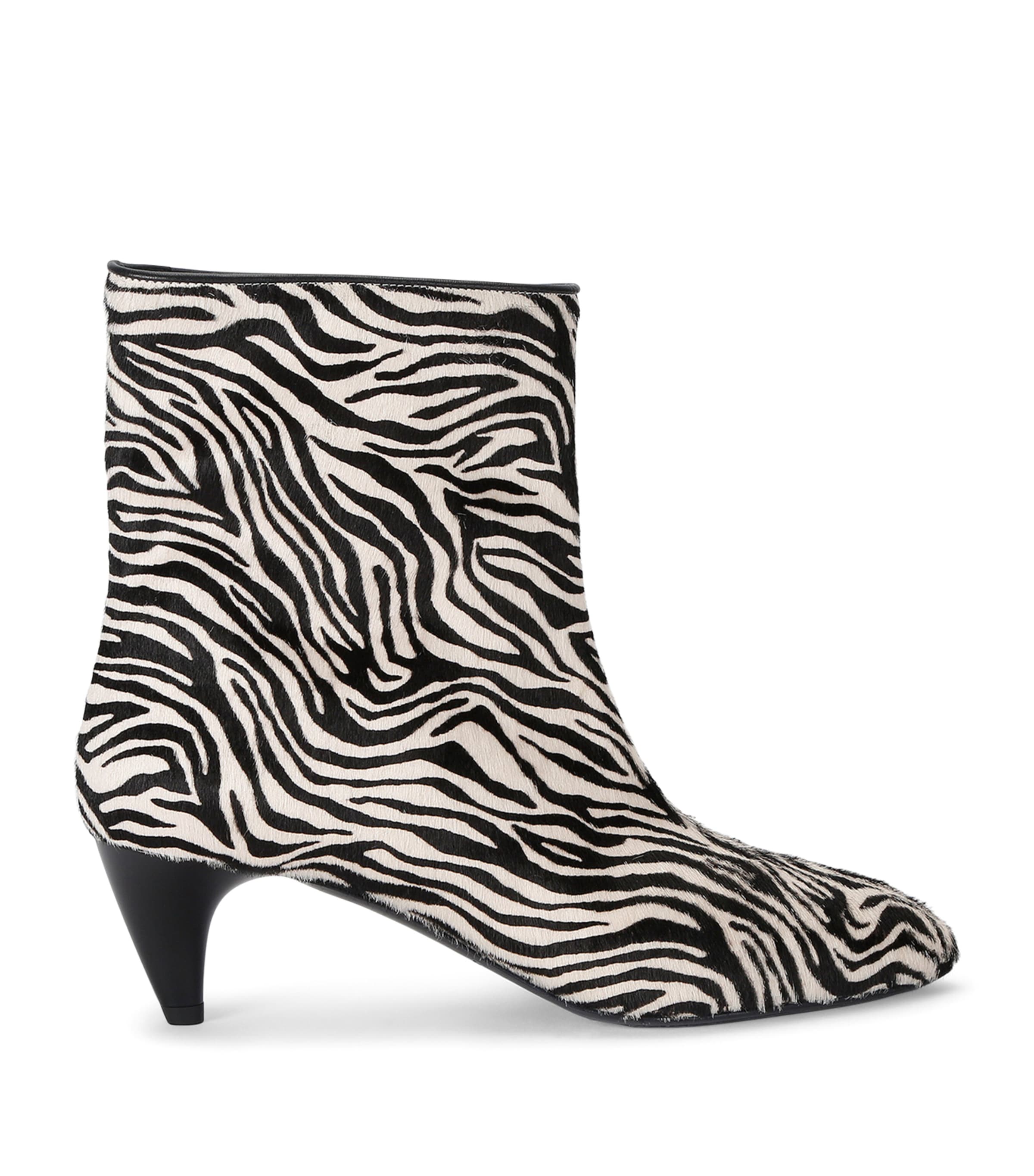 Isabel Marant Leather Jiry Ankle Boots 55 Blk/white
