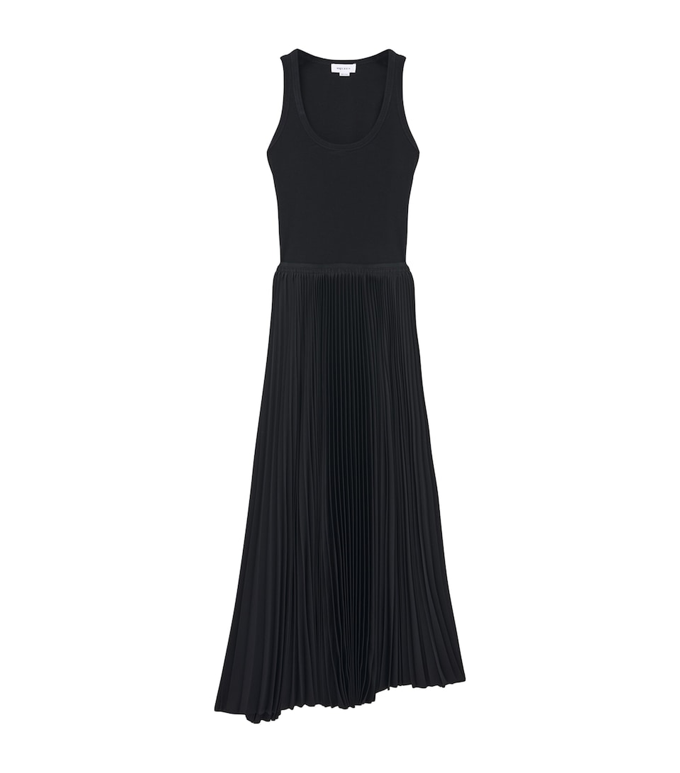 Cotton Pleated Midi Dress