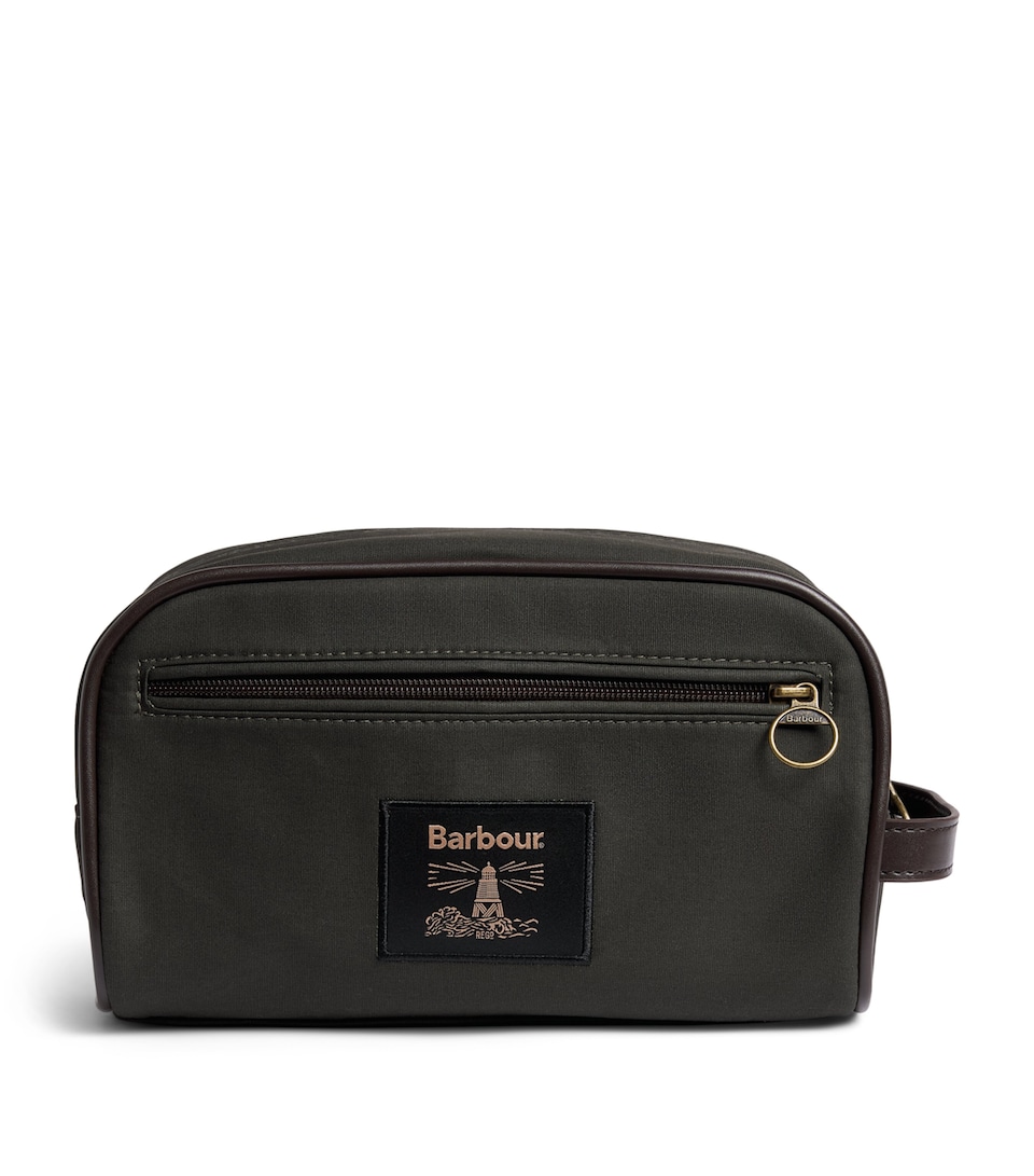 Barbour Waxed Wash Bag Olive/beacon