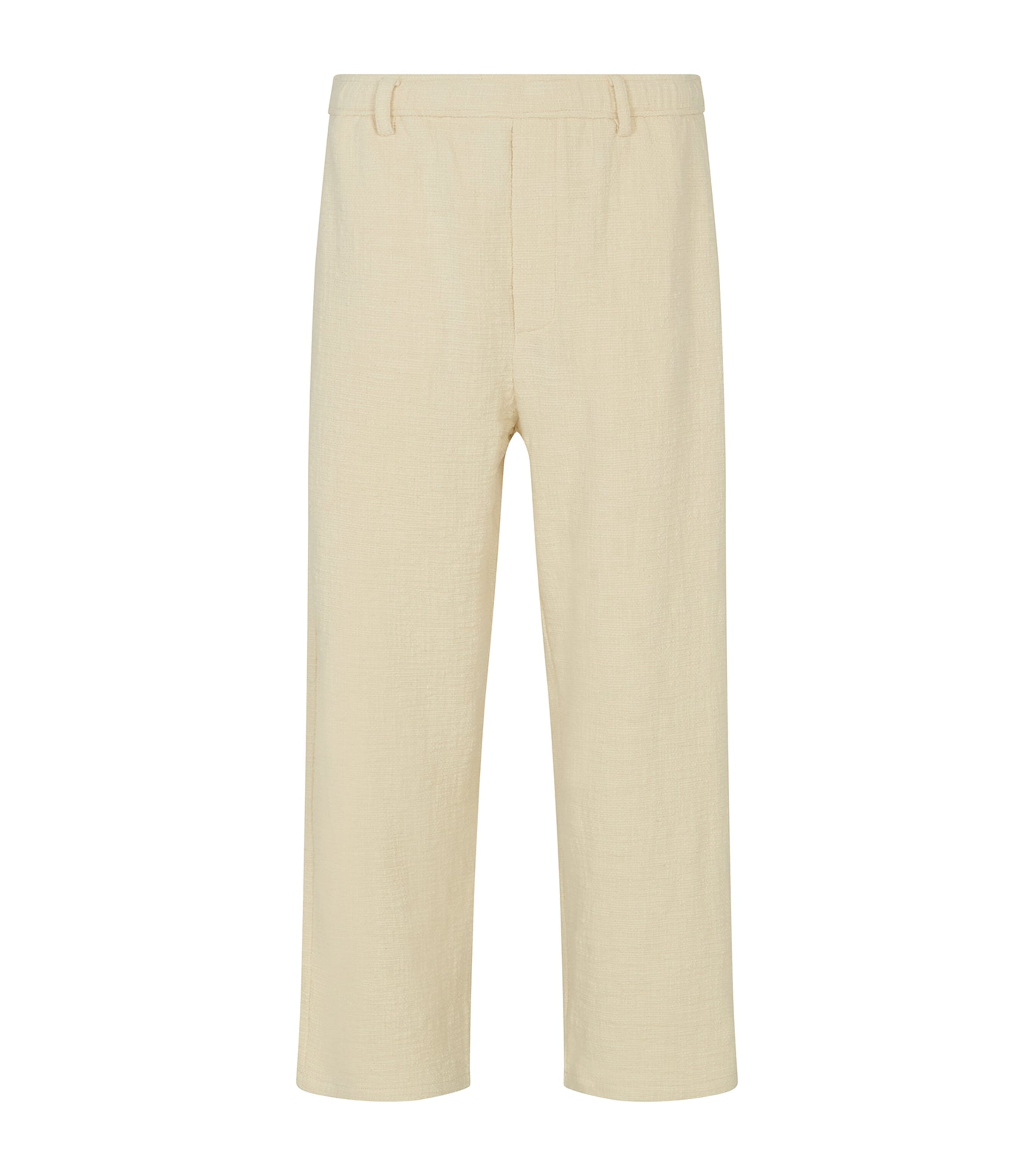 COMMAS Mens Textured Wide Leg Trousers Cream