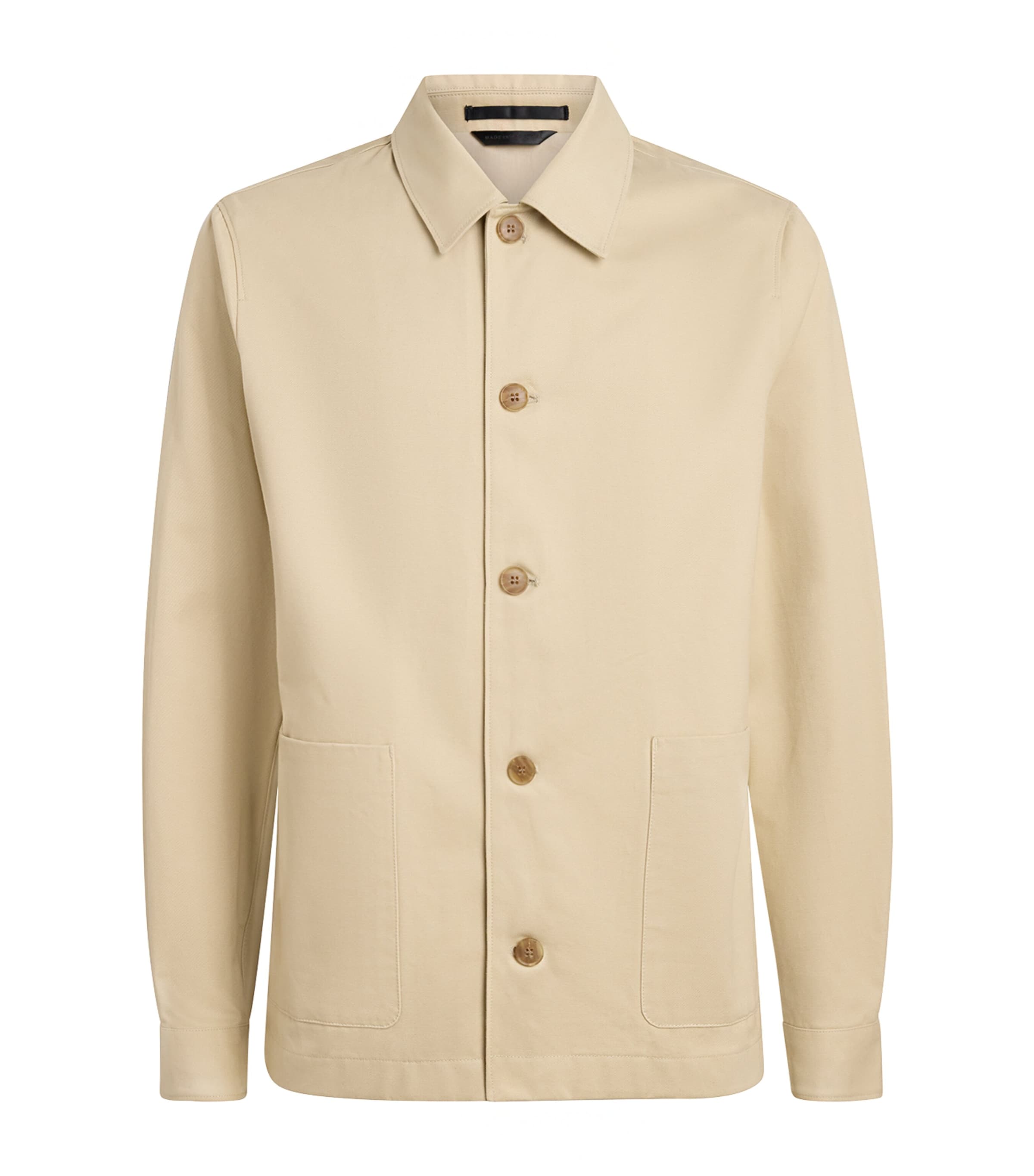 Sunspel Mens Cotton Drill Chore Jacket Light Stone