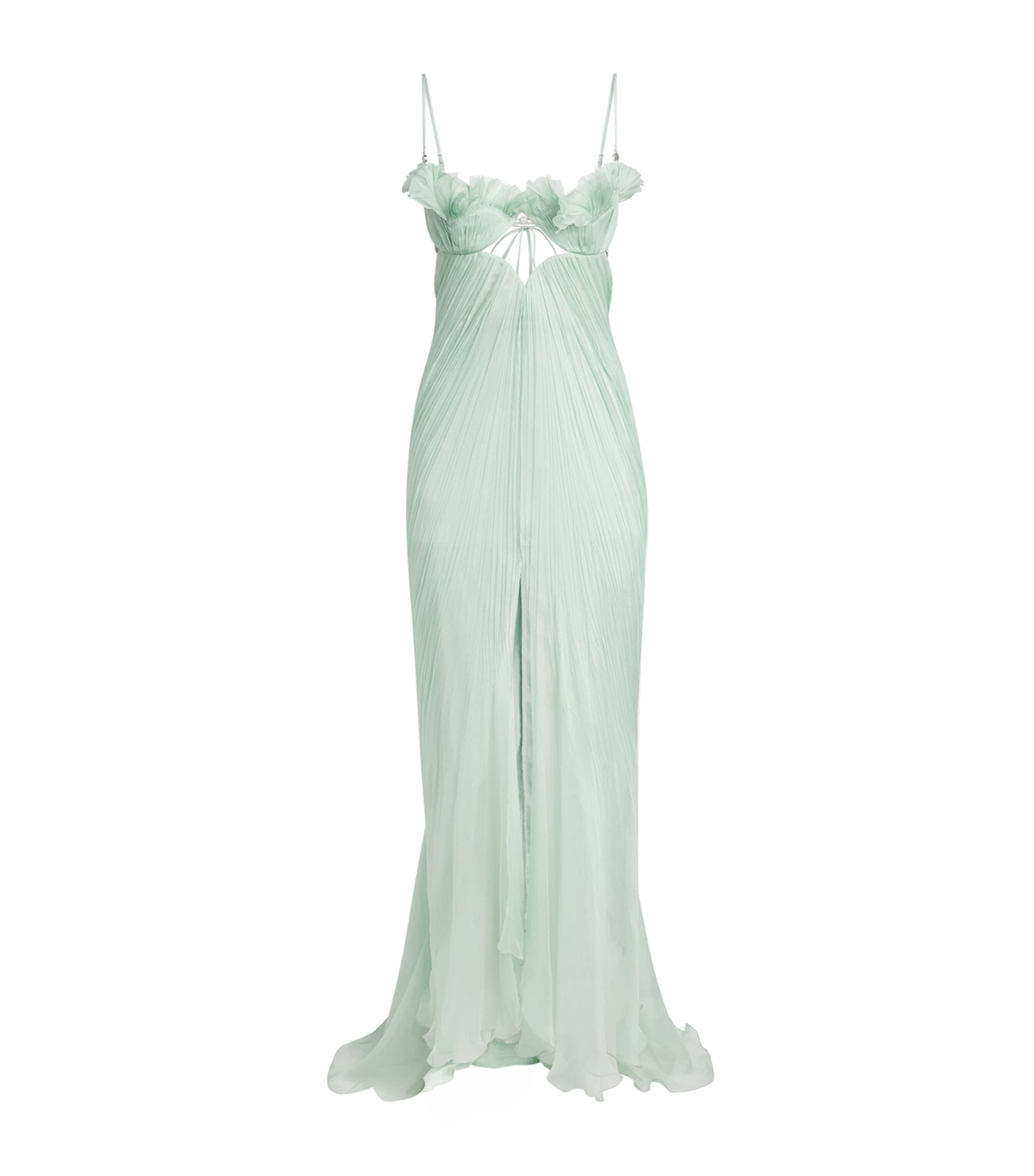 Maria Lucia Hohan Womens Silk Lupita Maxi Dress Blue Mist