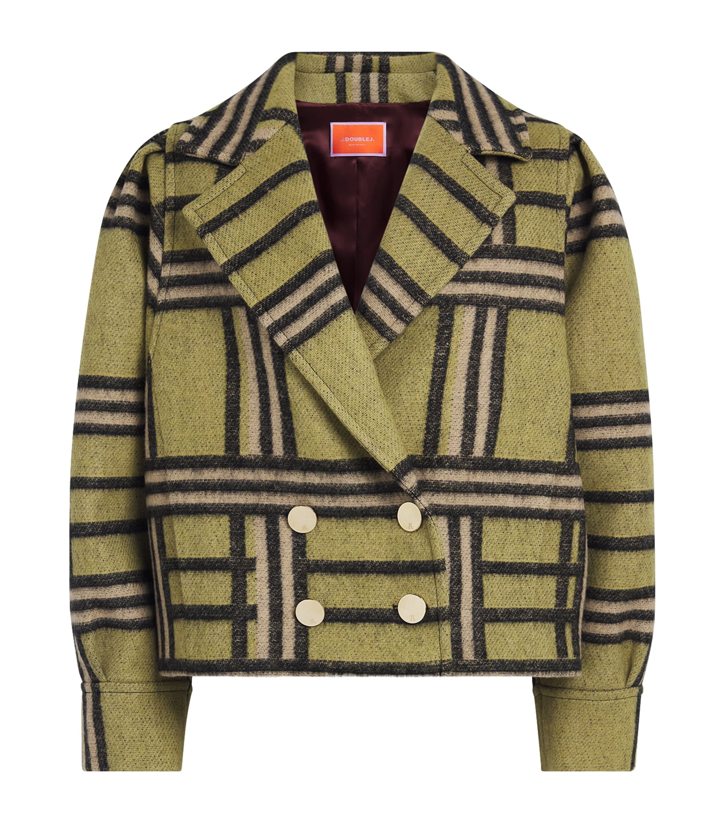 La Doublej Womens Virgin Wool Check Victoria Coat Kells Check