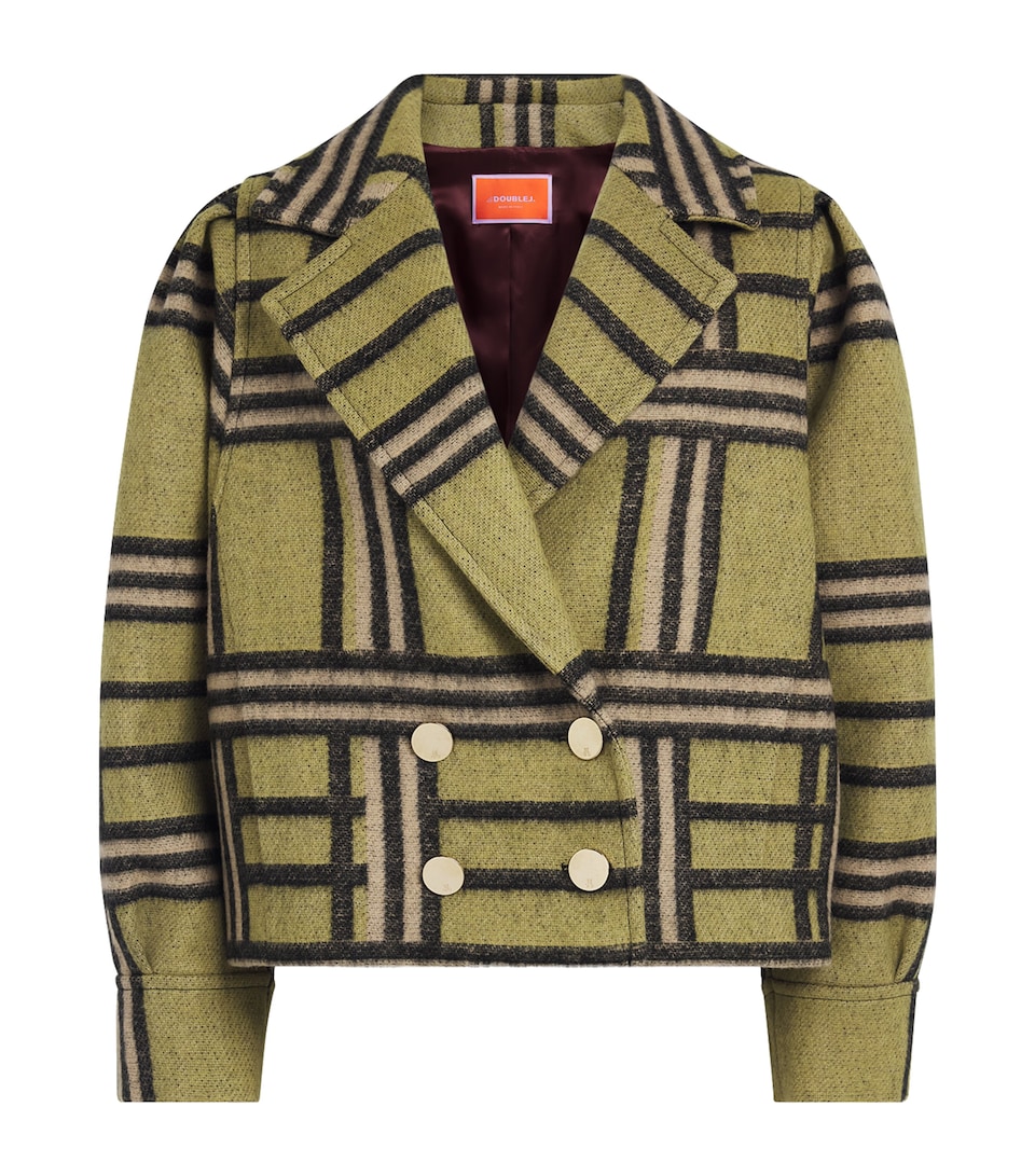 La Doublej Womens Virgin Wool Check Victoria Coat Kells Check