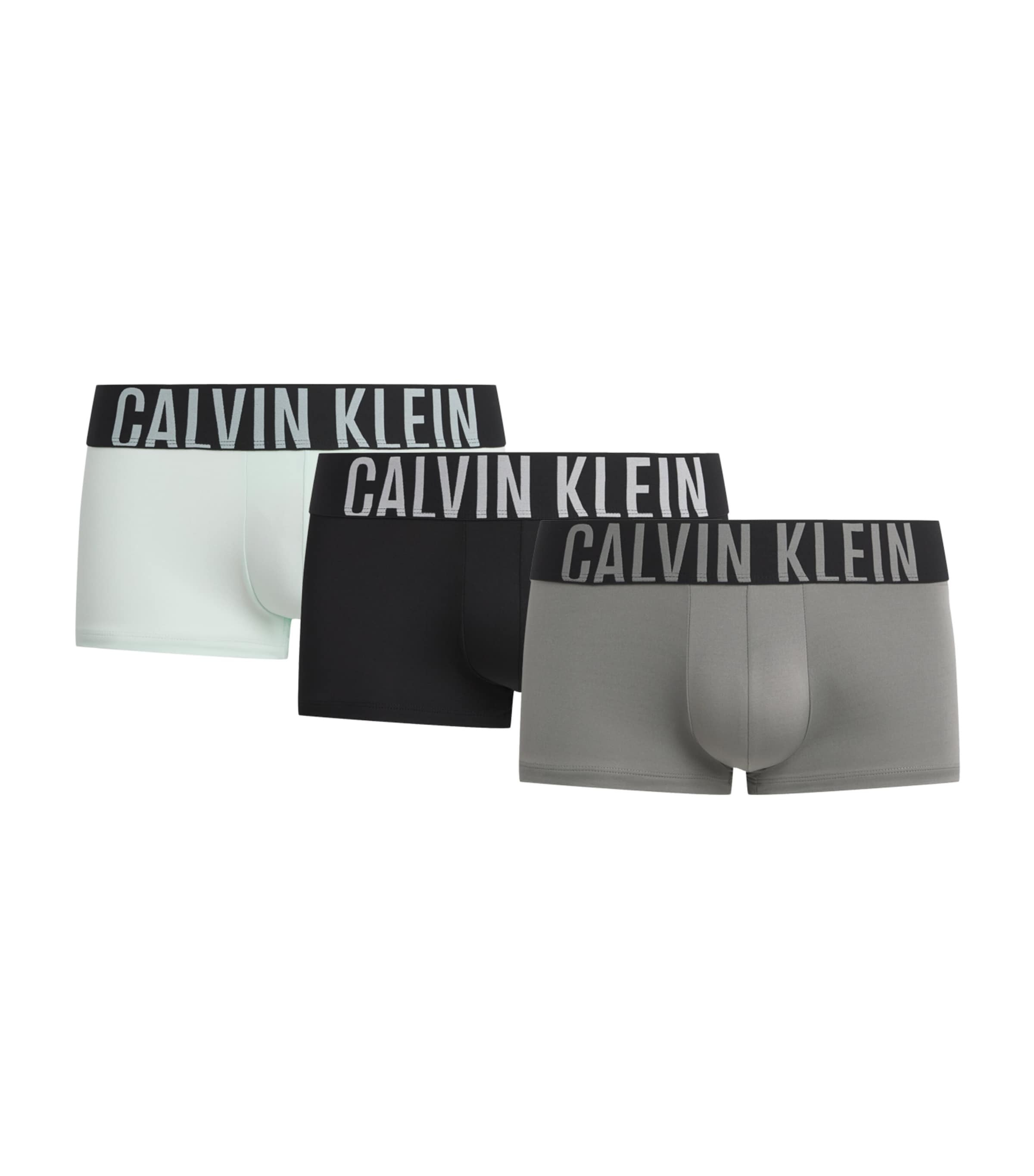 Calvin Klein Mens Intense Power Low-Rise Trunks (Pack of 3) Black/mist/mist