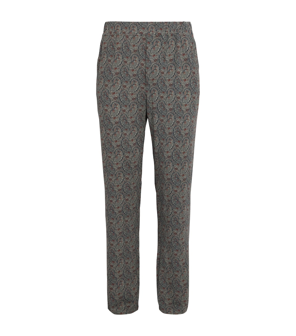 Homebody Mens Stretch-Modal Paisley Pyjama Bottoms Neem