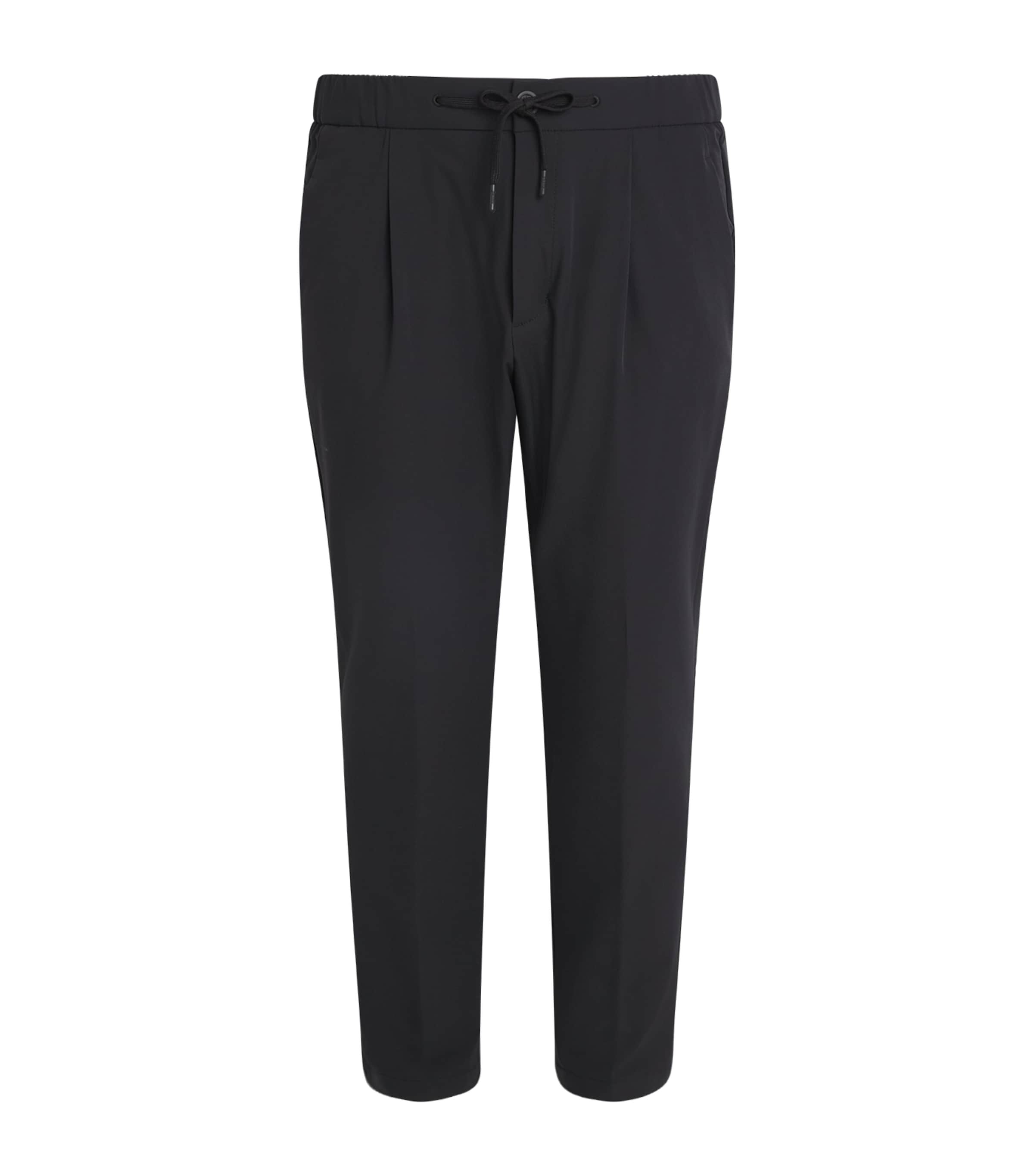 Herno Mens Stretch Technical Drawstring Trousers Nero