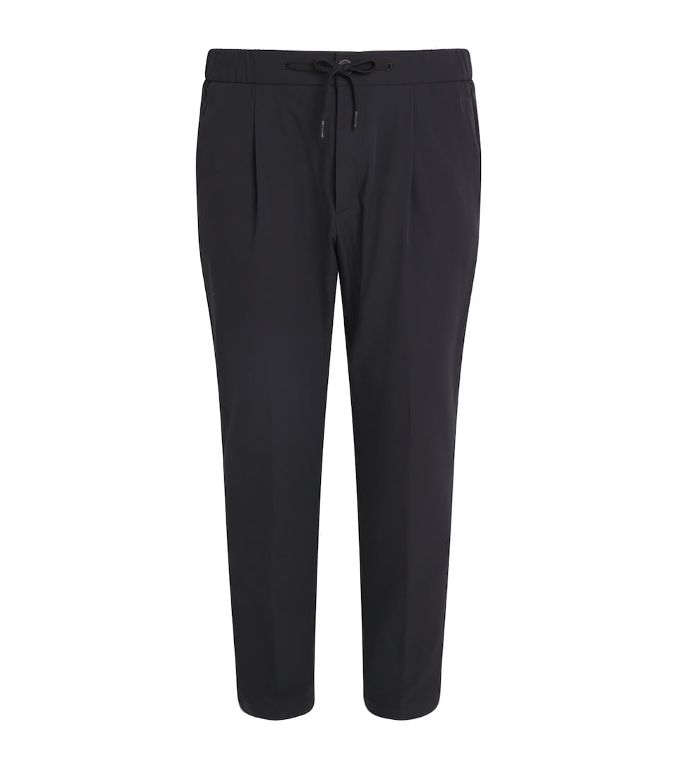 Herno Mens Stretch Technical Drawstring Trousers Nero