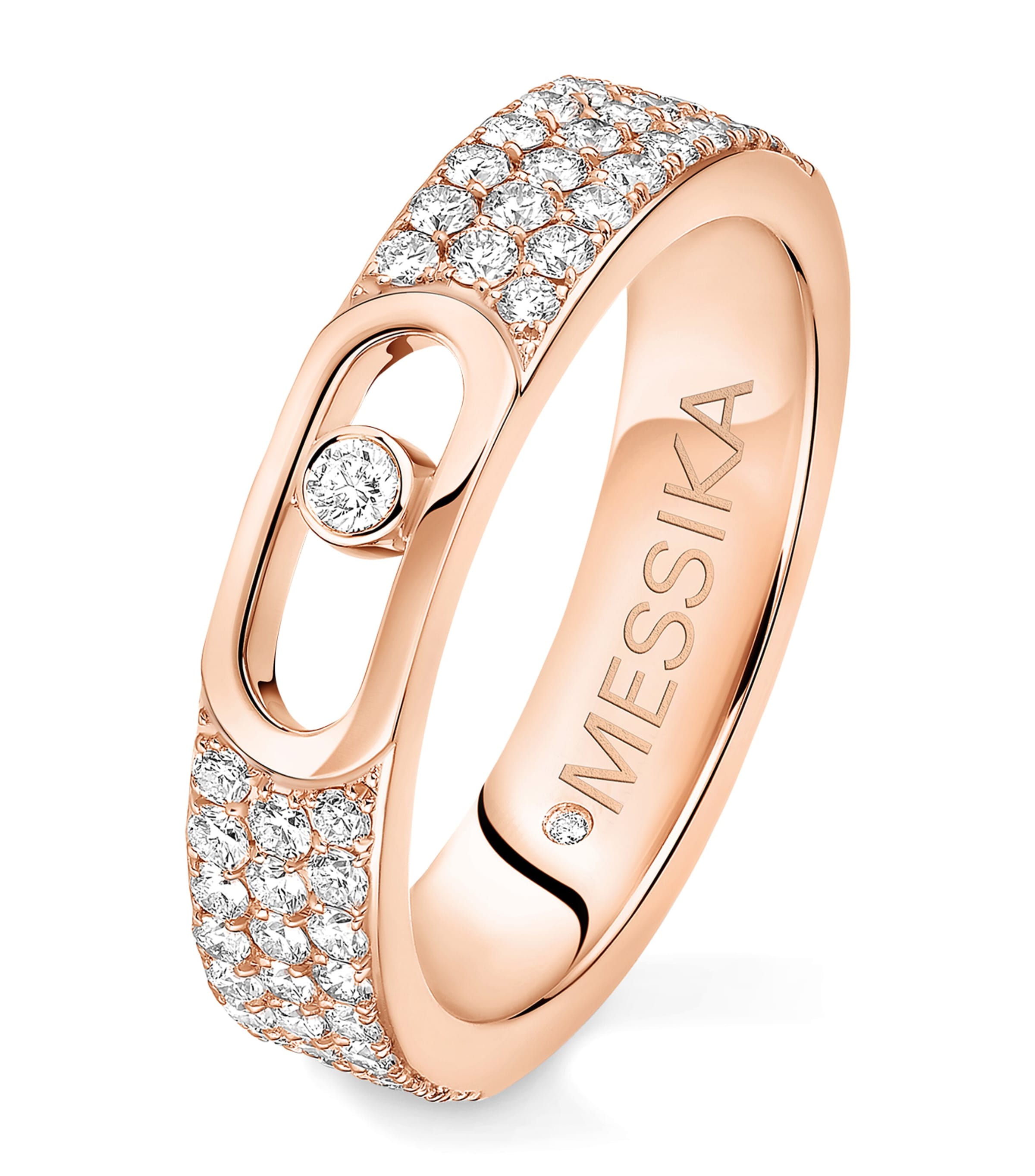 Messika Move Joaillerie Pink Gold and Diamond Pavé Wedding Ring (0.49ct) Pink Gold