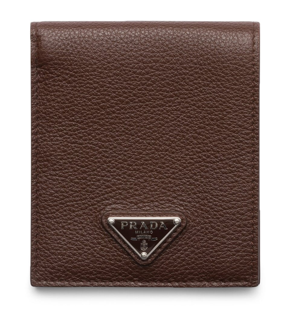 Grained Leather Triangle Wallet