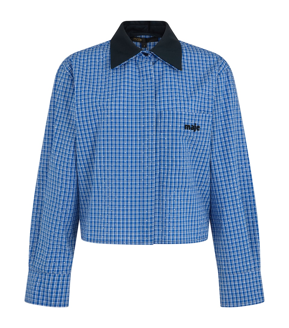 Cotton Embellished Checked Shirt