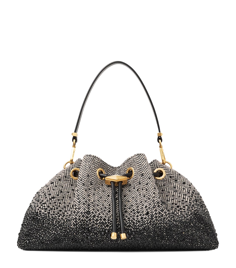 Jimmy Choo Bon Bon East-West Bucket Bag Black/bamboo Mix/bla