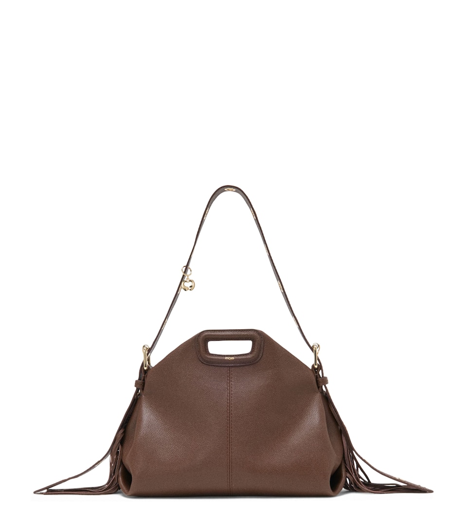 Maje Leather Miss M Shoulder Bag Brown