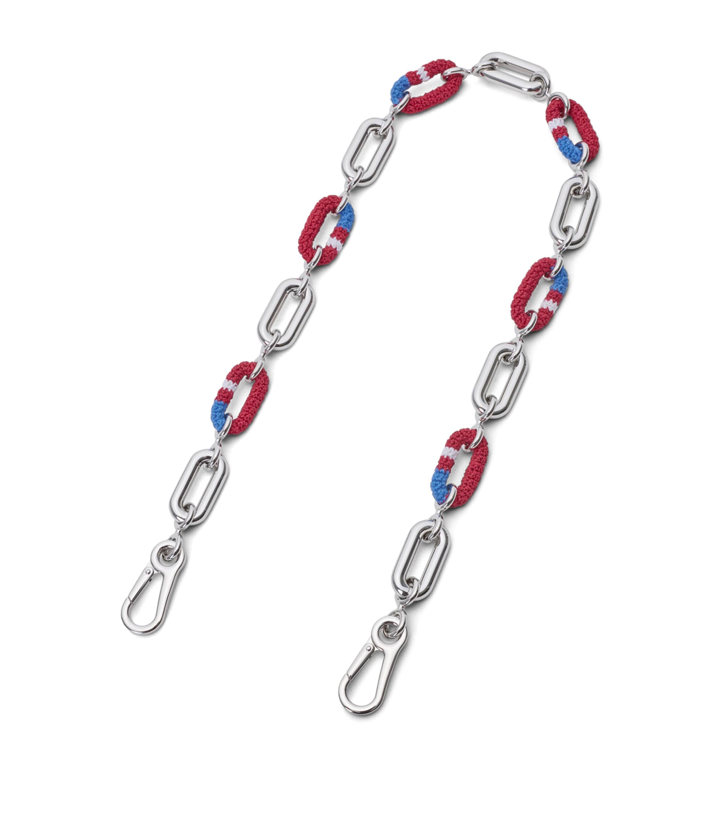 LOEWE Woven Chain Bag Strap Silver/multicolor