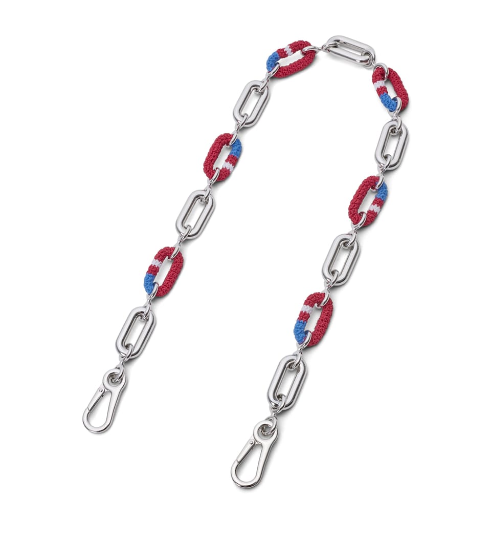LOEWE Woven Chain Bag Strap Silver/multicolor