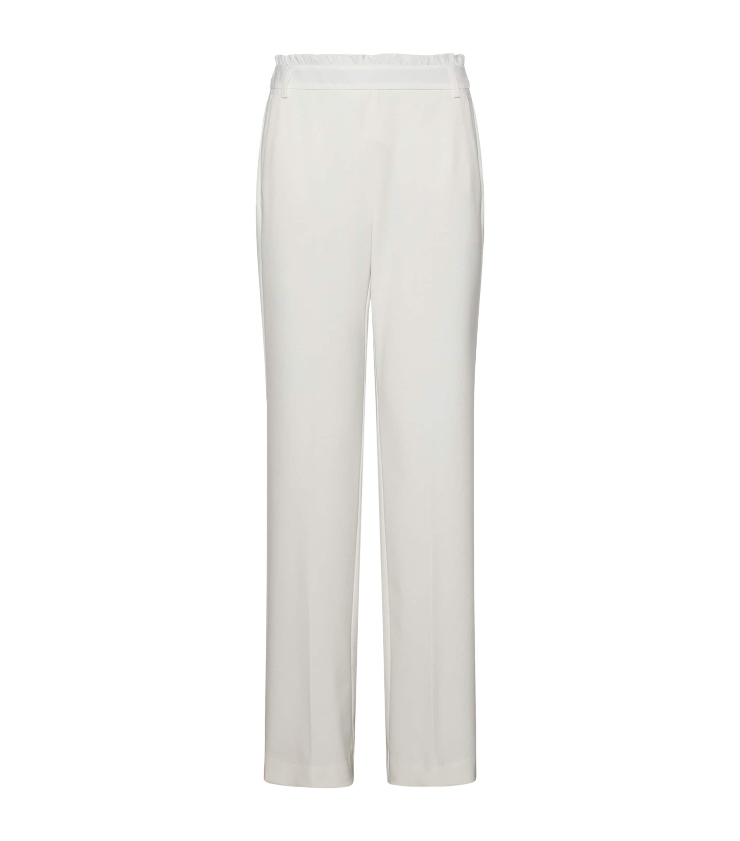 Marella Womens Ruffled Straight Trousers Ivory