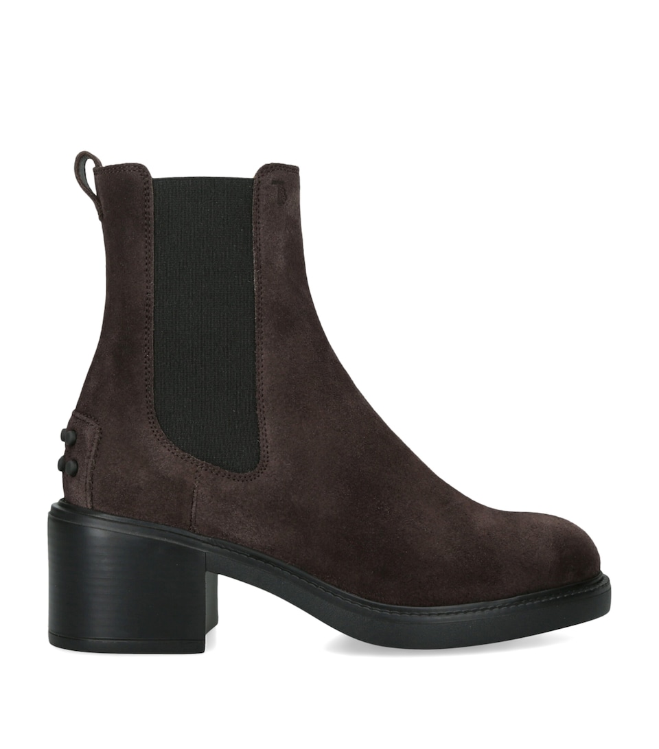 Tod's Suede Chelsea Boots Dark Brown