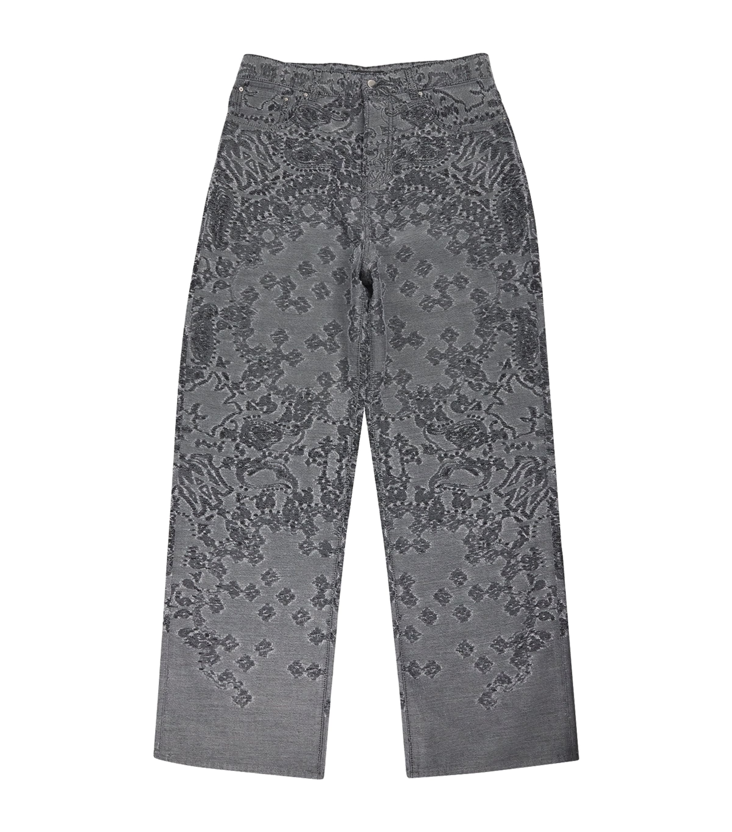 Distressed Bandana Straight Jeans