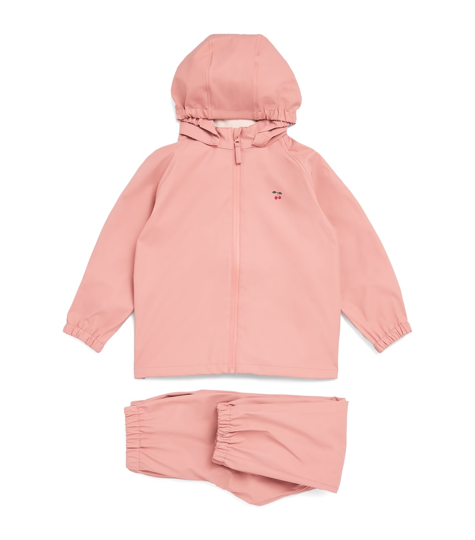KONGES SLOJD Waterproof Plainy Rain Jacket and Trousers Set (2-10 Years) Brown