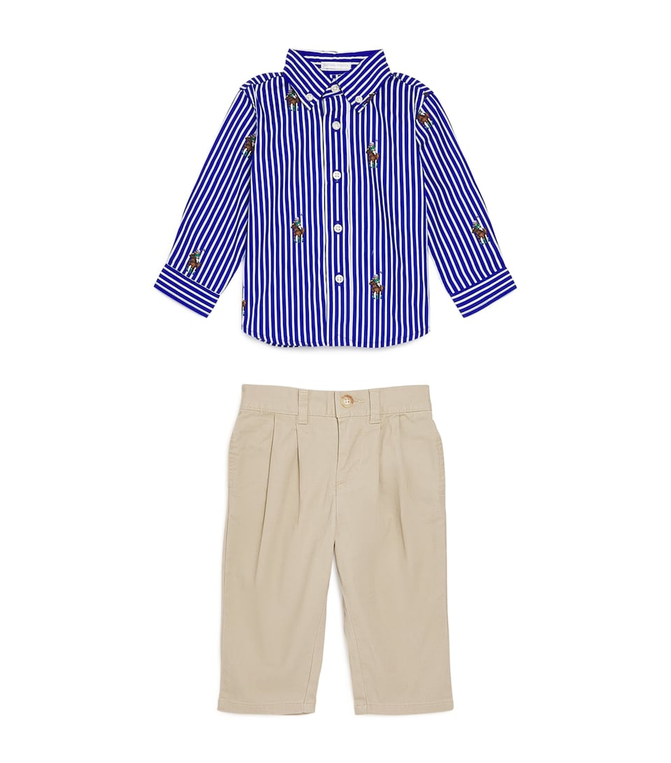 Polo Bear Shirt and Abrasion Trousers Set (3-24 Months)