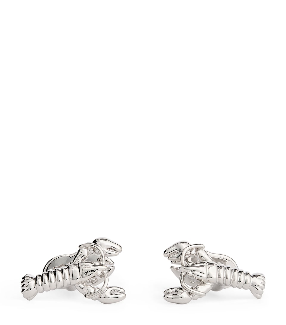 Rhodium-Plated Lobster Cufflinks
