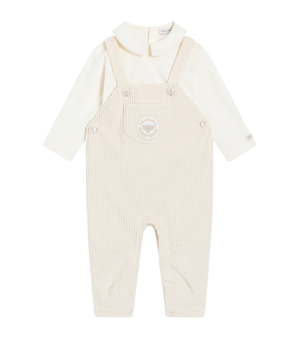 Stretch-Cotton Dungarees and T-Shirt Set (3-24 Months)