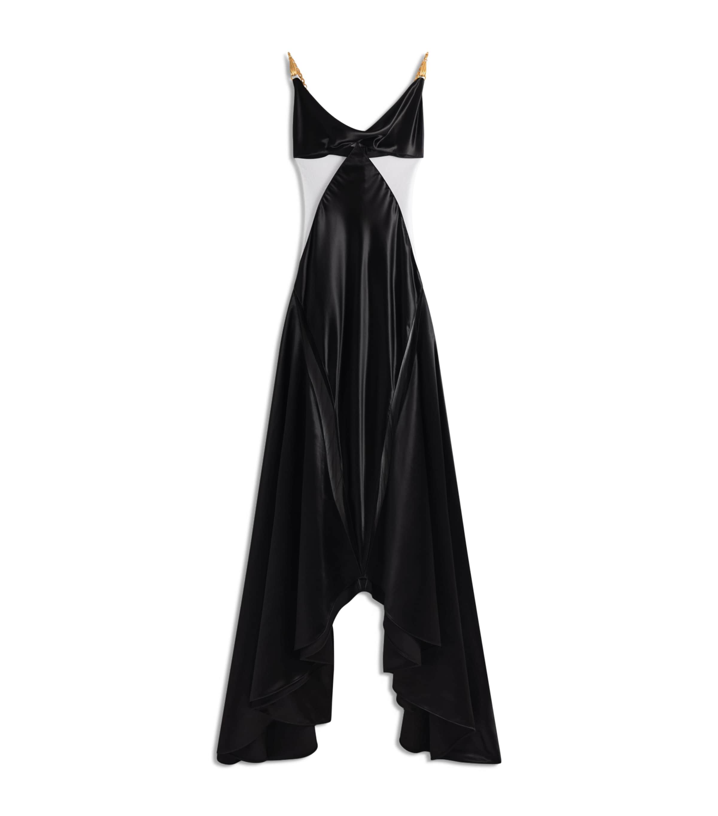 Schiaparelli Womens Satin Bias-Cut Gown Black