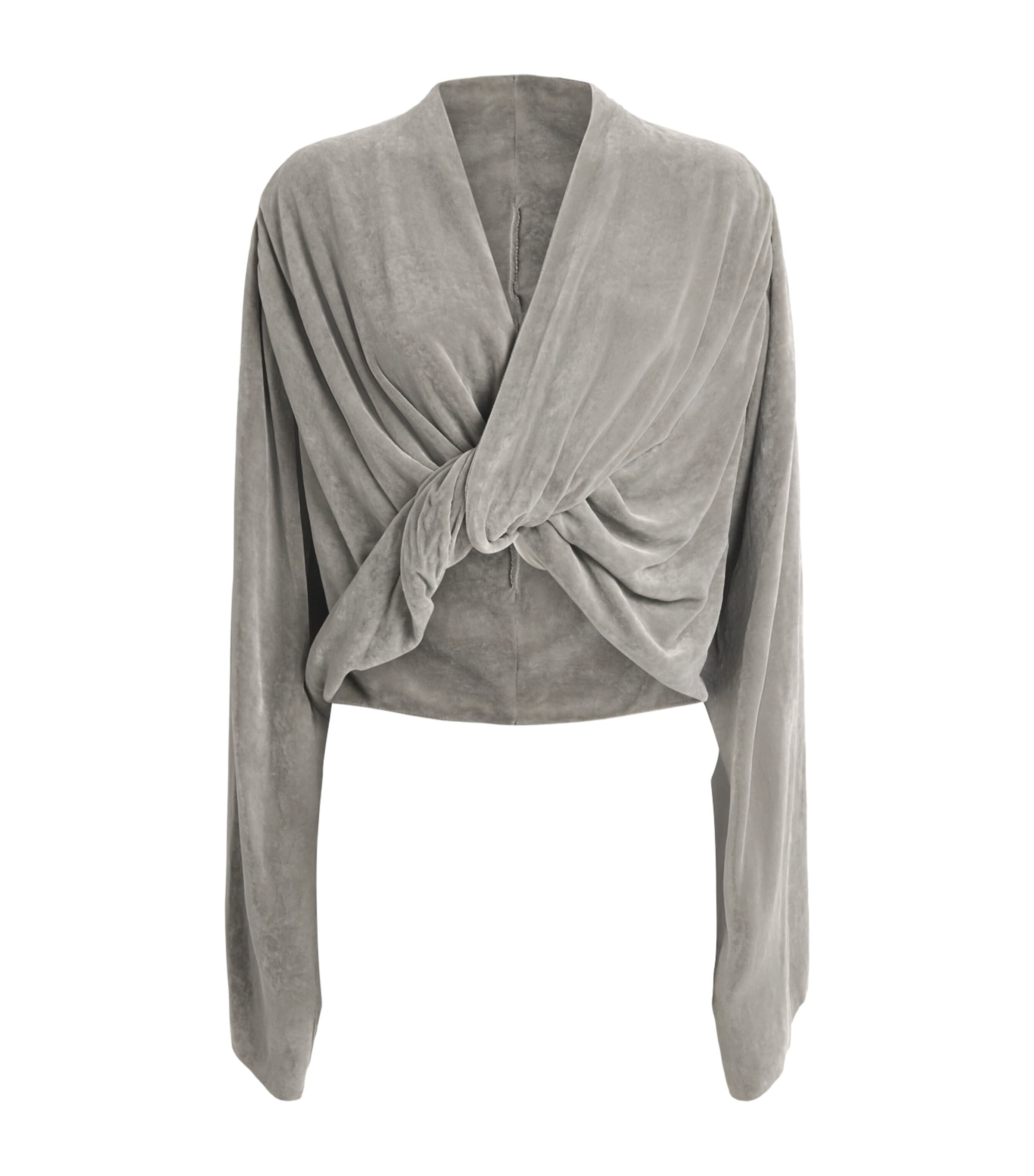 Rick Owens Womens Velvet Twist Tee Pearl