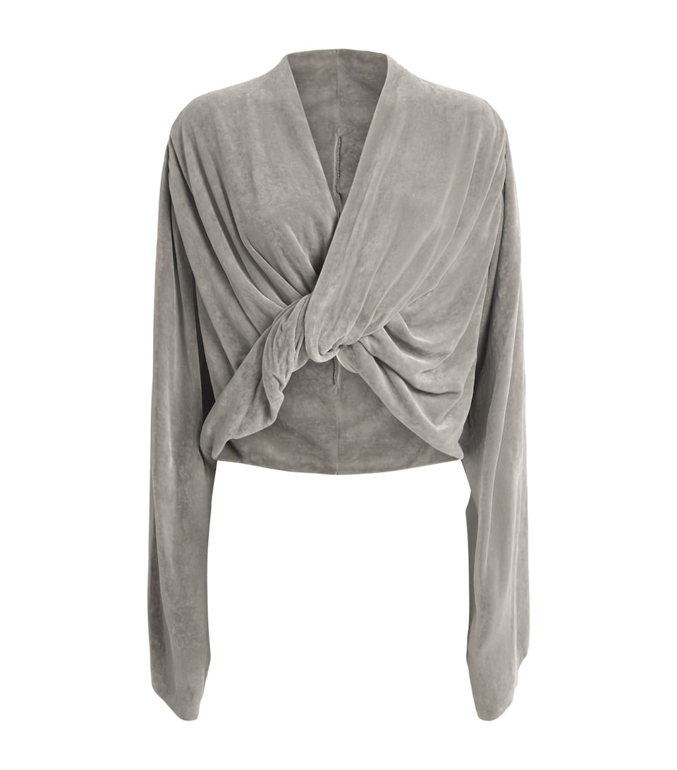Rick Owens Womens Velvet Twist Tee Pearl